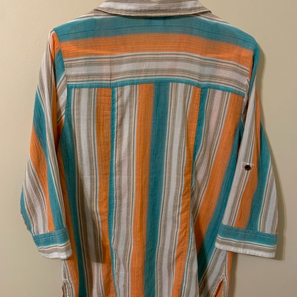 Christopher & Banks Stripped Adjustable Sleeves Top size Medium - Picture 6 of 16